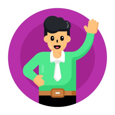 Evrak çantası avatar karakter vektör çizimi tasarımı ile iş adamı