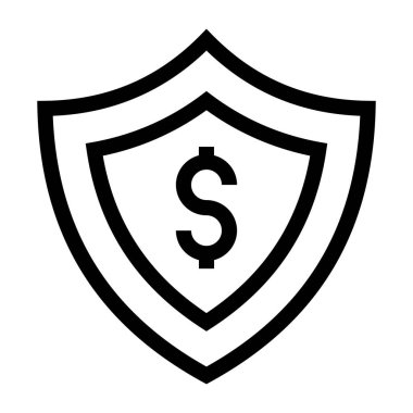 Dolar işareti simgesi tasarımı olan kalkan