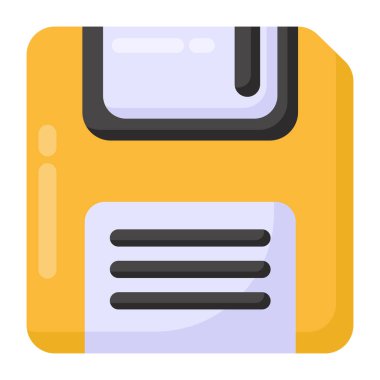 Disket düz simgesi, vektör illüstrasyonu