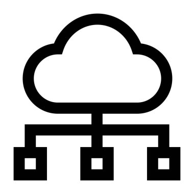 Bulut hesaplama web simgesi. düz resimleme