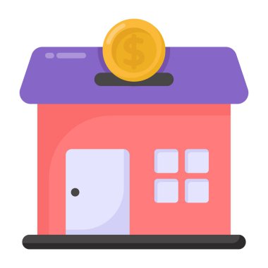 bankacılık ve finans düz vektör simgesi.