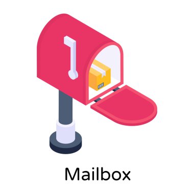 Posta kutusu. Web simgesi basit illüstrasyon