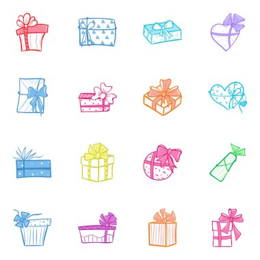 Hediye seti. vektör illüstrasyonu