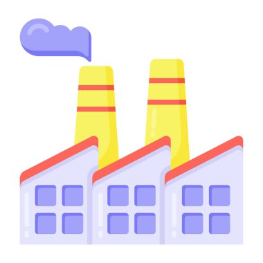 Fabrika binası ikon vektör illüstrasyonu