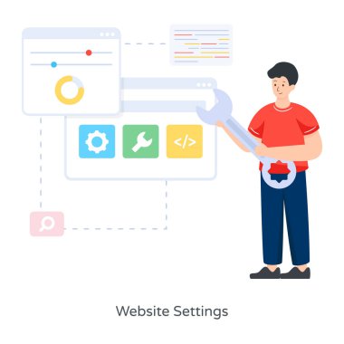 websitesi ayarları vektör illüstrasyonu