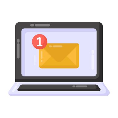 Zarflı dizüstü bilgisayar ve akıllı telefon vektör çizim tasarımı