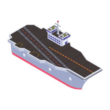 Isometrik kargo gemisi ve bir tanker. vektör illüstrasyonu