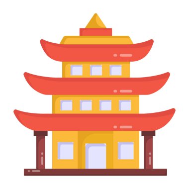 pagoda simge vektör illüstrasyonu