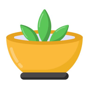 çömlek ikonu vektör illüstrasyon tasarımında yeşil bitki