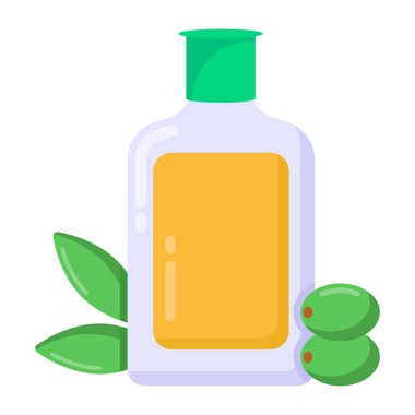 Bir şişe yağ ve zeytin suyu vektör illüstrasyon grafik tasarımı