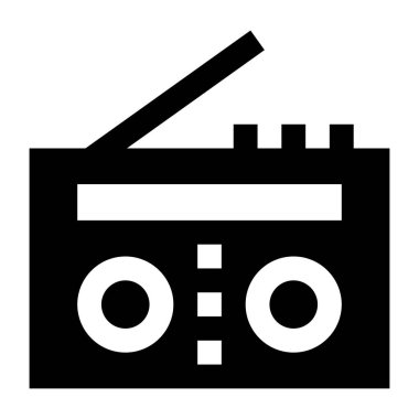 Radyo. Web simgesi basit illüstrasyon