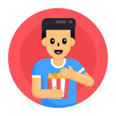 Akıllı telefonu ve jest vektör çizimi olan bir adam