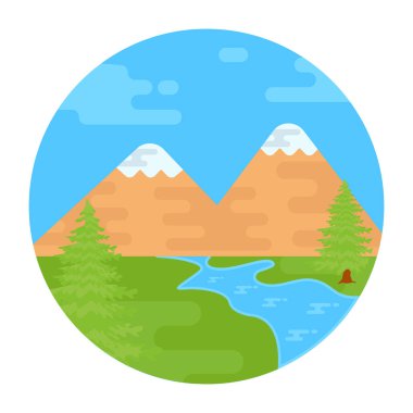 dağ manzarası vektör çizimi