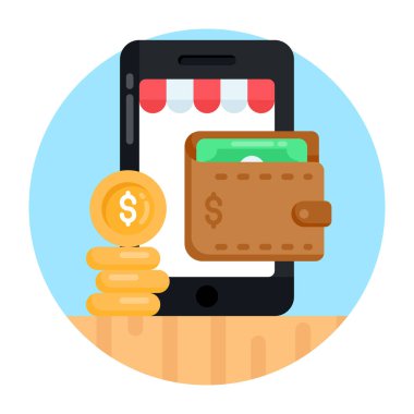 Mobil bankacılık. Basit resimleme