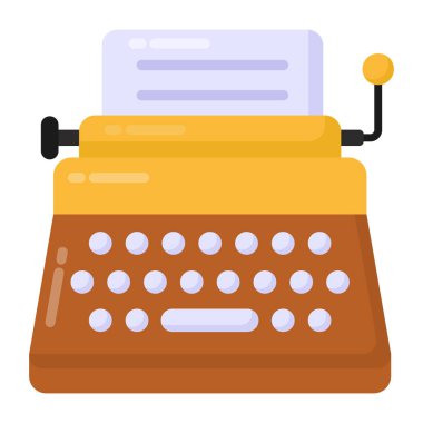 Daktilo. Web simgesi vektör illüstrasyonu