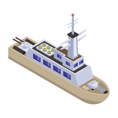 Bir geminin izometrik vektör çizimi 
