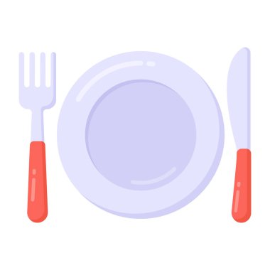 Beyaz arkaplanda çatal ve bıçak simgesi