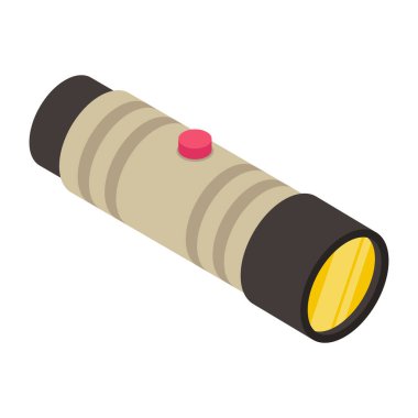 Tek el feneri simgesinin vektör çizimi. Web için dürbün ve ekipman depolama sembolü koleksiyonu.