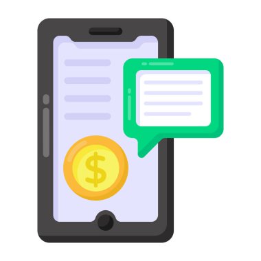 Dolar vektör illüstrasyon tasarımlı akıllı telefon