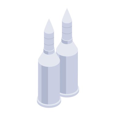 Beyaz arka planda karikatür tarzında izole edilmiş kurşun ikonu. bomba sembolü çizimi.