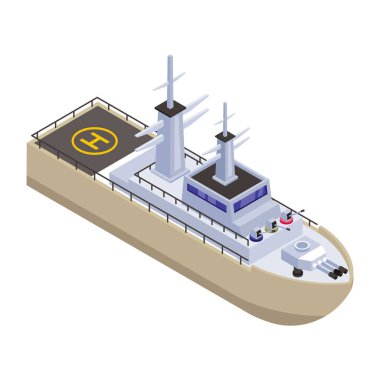 Bir havaalanı platformunun izometrik vektör çizimi.