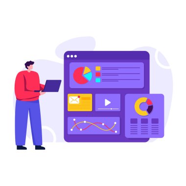 Laptop ve akıllı telefon vektör illüstrasyon tasarımı ile çevrimiçi görüntülü sohbet