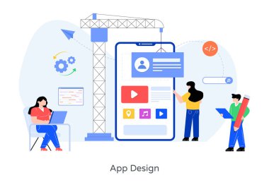 Uygulama tasarımı başlatıldı. vektör illüstrasyonu