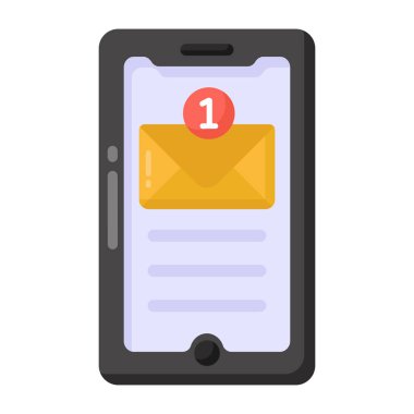 E- posta iletisi vektör illüstrasyon tasarımlı akıllı telefon