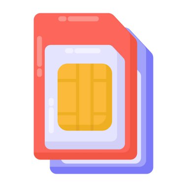 cep telefonu simgesi. SIM çanta vektör illüstrasyonlu akıllı telefonun izometriği