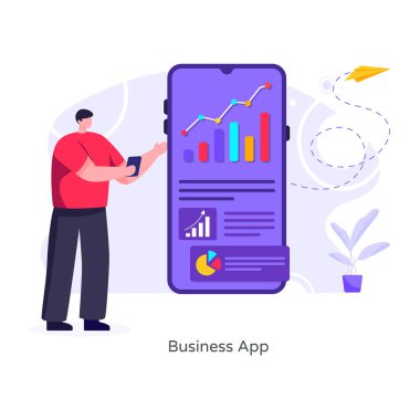 İş konsepti. İş adamı ve adamın vektör çizimi.