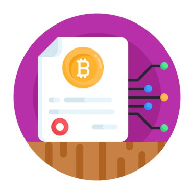 Bitcoin düz vektör simgesi