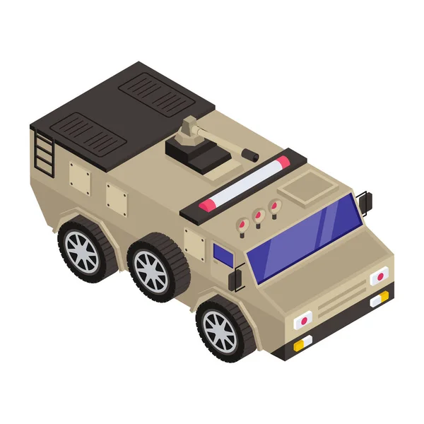 Icono Del Coche Policía Isométrico Camión Militar Vector Iconos Para — Archivo Imágenes Vectoriales