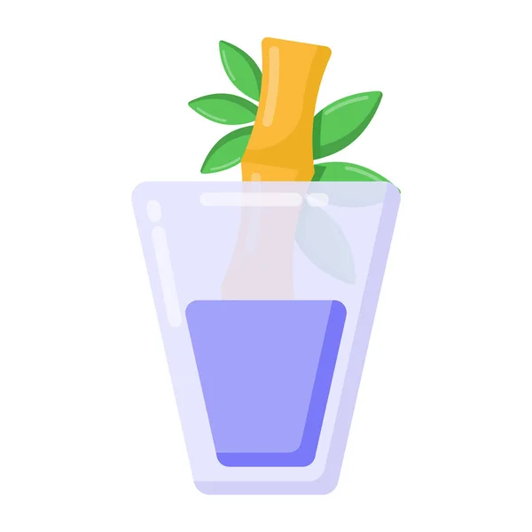 Cocktailglas Mit Zitronen Und Strohvektorgrafik — Stockvektor