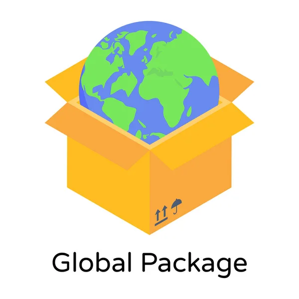 Boîte Ouverte Avec Globe Terrestre Boîtes — Image vectorielle