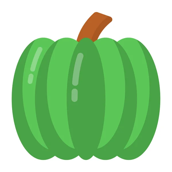Icône Citrouille Dessin Animé Vecteur Vert Illustration Pour Web Design — Image vectorielle
