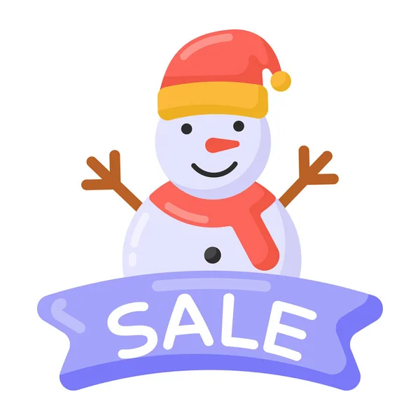 Χριστούγεννα Banner Πώληση Χιονάνθρωπο Διανυσματική Απεικόνιση — Διανυσματικό Αρχείο