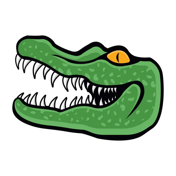 Ilustração Vetor Ícone Crocodilo —  Vetores de Stock