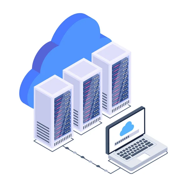 Illustration Vectorielle Isométrique Cloud Computing — Image vectorielle