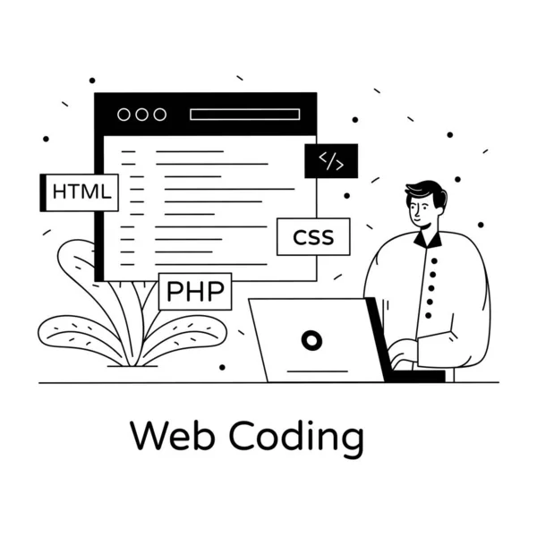 Icon Web Coding Vektor — Stockvektor
