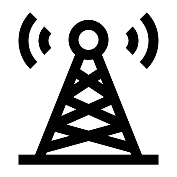 Turm Antennen Symbol Einfache Illustration — Stockvektor