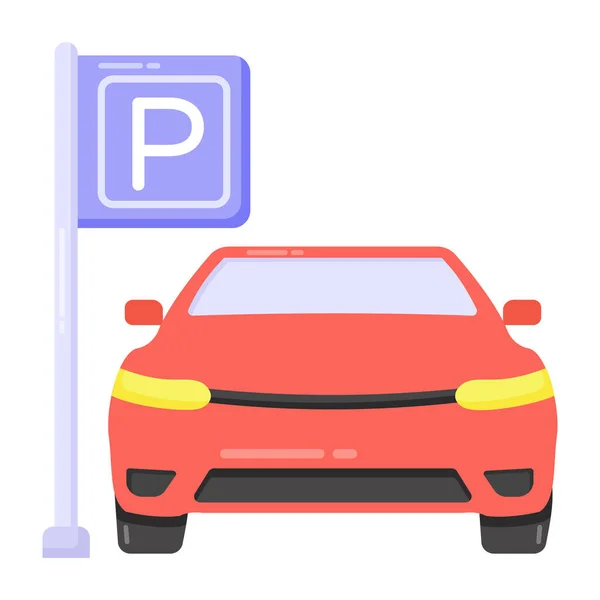 Parkplatz Elektroauto Vektorillustration — Stockvektor