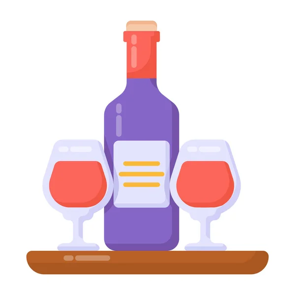 Bouteille Vin Verres Fond — Image vectorielle