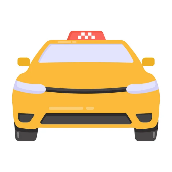 Taxi Icono Coche Estilo Dibujos Animados Aislado Sobre Fondo Blanco — Vector de stock