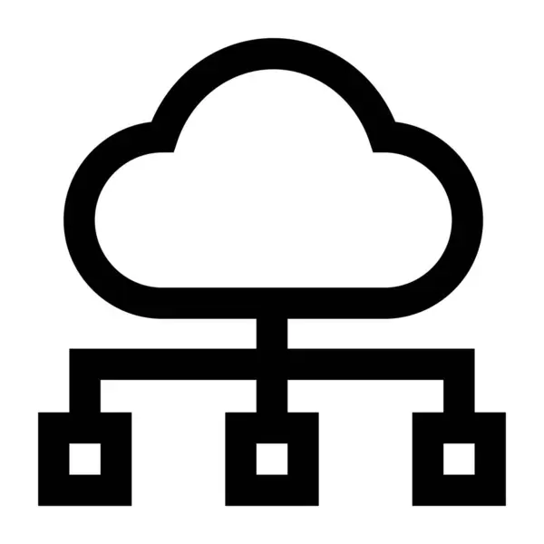 Icône Web Cloud Computing Illustration Plate — Image vectorielle
