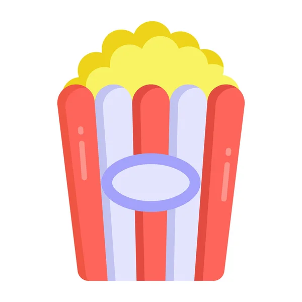 Popcorn Ilustrasi Vektor Ikon Web - Stok Vektor