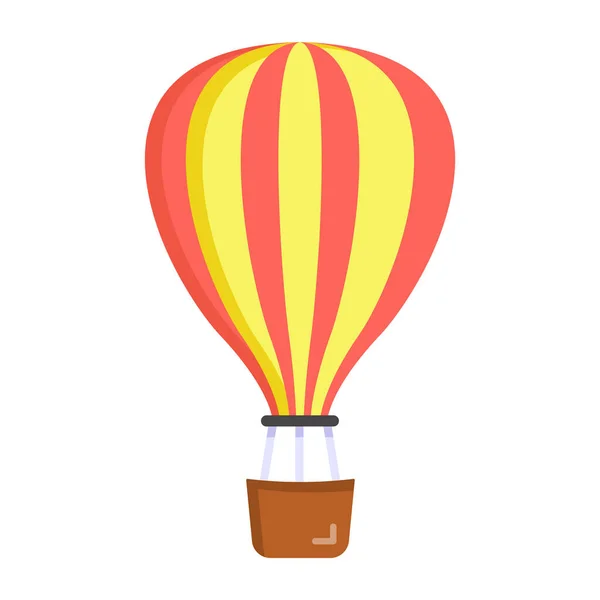 Ikona Balonu Gorące Powietrze Kreskówka Turysty Latające Wektorowe Ikony Projektowania — Wektor stockowy