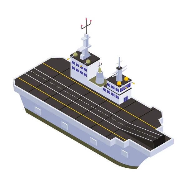 Ilustração Vetorial Isométrica Navio Com Petroleiro — Vetor de Stock