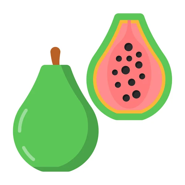 Papaya Frukt Ikon Vektor Illustration Design — Stock vektor