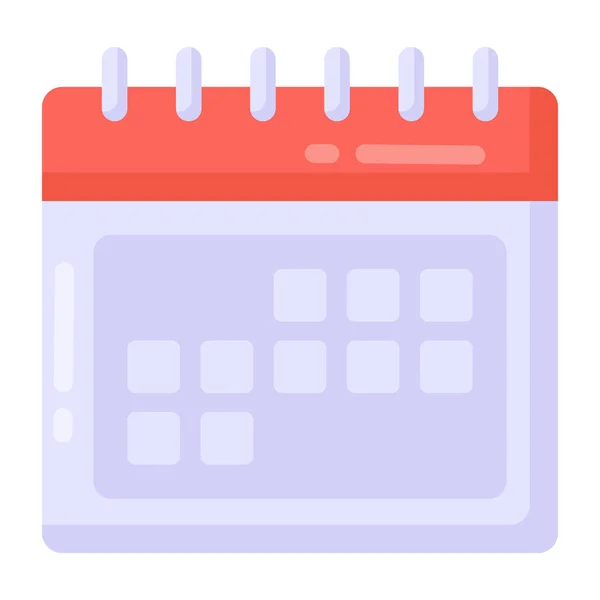 Calendar Pictograma Web Ilustrație Simplă — Vector de stoc