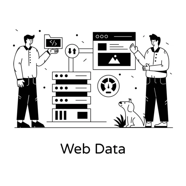 Web Data Web Ikon Egyszerű Tervezés — Stock Vector